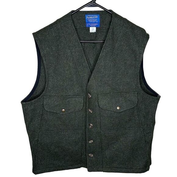 Vintage Pendleton Outdoorsman Wool Made In USA Mackinaw Vest Mens XL - Picture 1 of 5